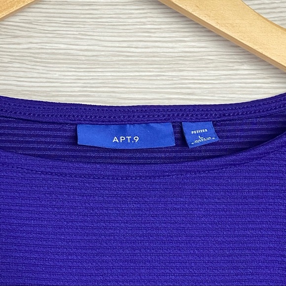 Apt 9 Purple BoatNeck  Ribbed Twist Front Shirt - Picture 4 of 7